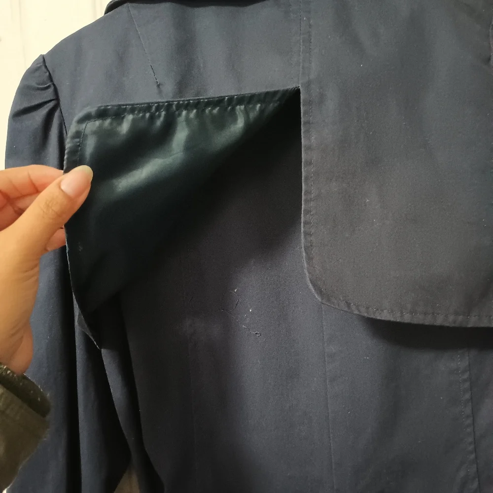 🌟Atmosphere Navy Blue Trench Coat Size S🌟 - Picture 13 of 16